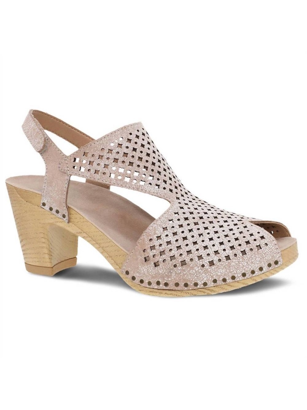 NEW Dansko Teagan Perforated Leather Peep Toe Heeled Sandals size 9.5-10 EU 40 - Picture 12 of 12